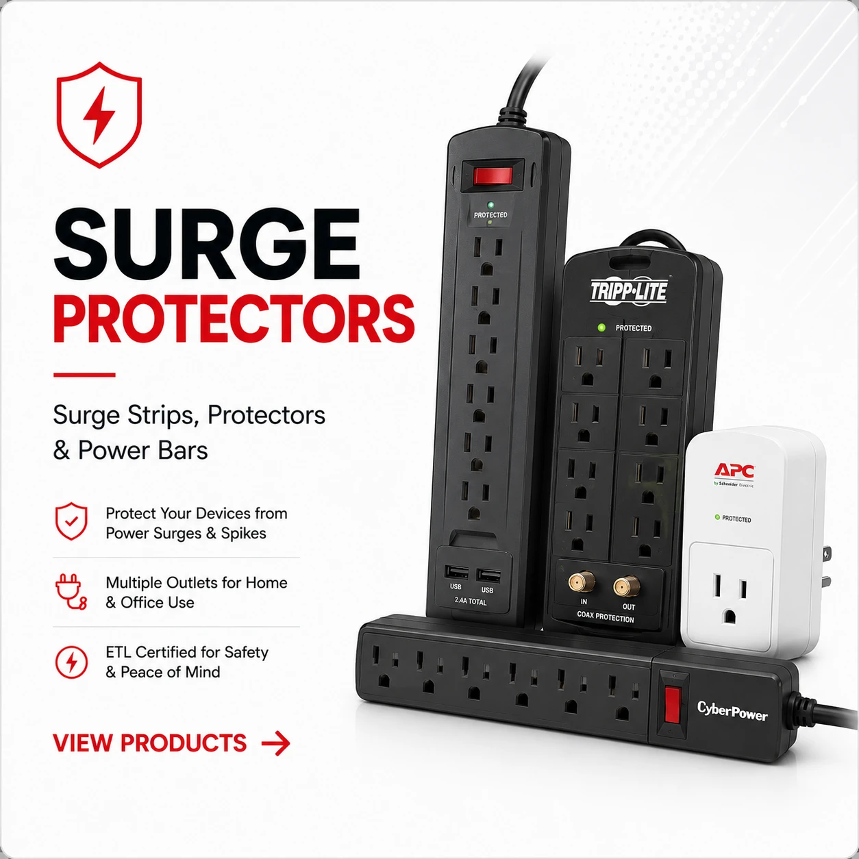 Surge Protectors, Surge Strips and Power Bars