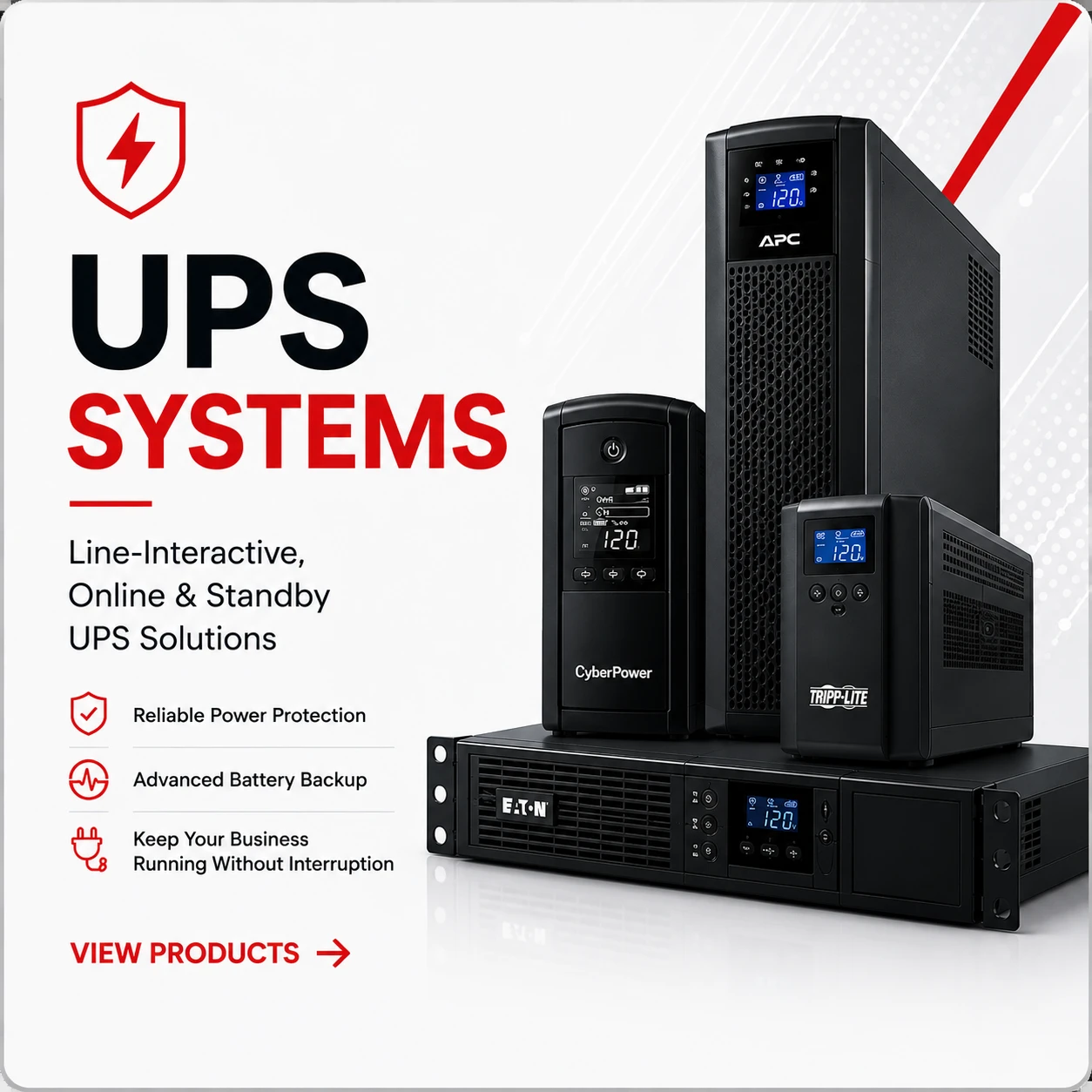 UPS Systems - Line-Interactive, Online and Standby UPS