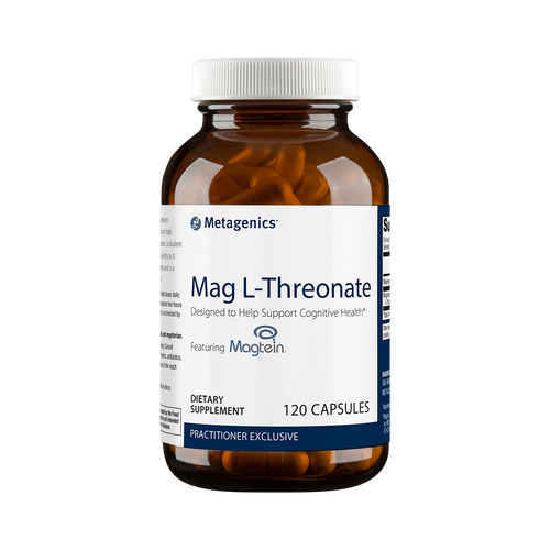 Mag L-threonate is desinged to help cognitive health.  Research has shown that Mag L-Threonate promotes age-related memory health and the creation of new neural pathways. Magnesium is also a natural muscle relaxer which aids the brain at bedtime, supporting sleep quality and healthy sleep habits.