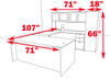 6pc U Shaped Modern Contemporary Executive Office Desk Set, #OF-CON-U10