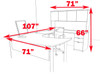 5pc U Shaped Modern Contemporary Executive Office Desk Set, #OF-CON-U23