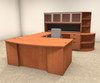 6pc U Shaped Modern Contemporary Executive Office Desk Set, #OF-CON-U41