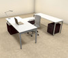 4pc U Shaped Modern Contemporary Executive Office Desk Set, #OF-CON-U48
