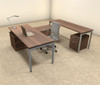 4pc U Shaped Modern Contemporary Executive Office Desk Set, #OF-CON-U54