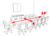 Modern Racetrack 14' Feet Conference Table, #OF-CON-C14