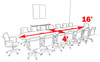 Modern Racetrack 16' Feet Conference Table, #OF-CON-C16