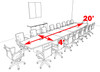 Modern Boat Shapedd 20' Feet Conference Table, #OF-CON-C84
