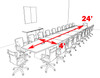 Modern Boat Shapedd 24' Feet Conference Table, #OF-CON-C94