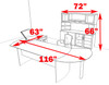 5pc Modern Contemporary L Shaped Executive Office Desk Set, #MT-MED-O18