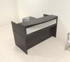 3pc Modern Contemporary L Shaped Glass Reception Desk Set, #RO-ABD-R6