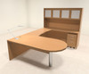 5pc Modern Contemporary U Shaped Executive Office Desk Set, #RO-ABD-U19