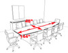 Modern Contemporary Boat Shaped 12' Feet Conference Table, #RO-ABD-C11