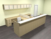 12pc 12' Feet U Shaped Glass Counter Reception Desk Set, #CH-AMB-R25