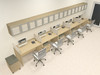 Five Person Modern Divider Office Workstation Desk Set, #CH-AMB-SP120