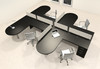 Four Person L Shaped Modern Divider Office Workstation Desk Set, #CH-AMB-SP23