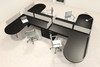 Four Person L Shaped Modern Divider Office Workstation Desk Set, #CH-AMB-SP53
