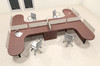 Four Person L Shaped Modern Divider Office Workstation Desk Set, #CH-AMB-SP56