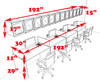 Four Person Modern Divider Office Workstation Desk Set, #CH-AMB-SP94