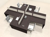 Four Persons L Shaped Office Divider Workstation Desk Set, #CH-AMB-FP42