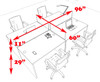 Four Persons Modern Office Divider Workstation Desk Set, #CH-AMB-FP16