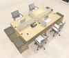 Four Persons Modern Office Divider Workstation Desk Set, #CH-AMB-FP25