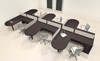 Six Person L Shaped Modern Divider Office Workstation Desk Set, #CH-AMB-SP27