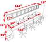 Three Person Modern Divider Office Workstation Desk Set, #CH-AMB-SP107