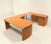 4pc Modern Contemporary U Shape Executive Office Desk Set, #RO-NAP-U1