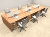 Six Person Modern Divider Office Workstation Desk Set, #OT-SUL-FP21