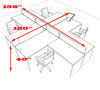 Four Person L Shaped Divider Office Workstation Desk Set, #OT-SUL-FP29