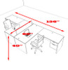 Two Person L Shaped Divider Office Workstation Desk Set, #OT-SUL-FP40