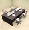 Four Person Modern Divider Office Workstation Desk Set, #OT-SUL-FP7