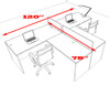 Two Person L Shaped Divider Office Workstation Desk Set, #OT-SUL-SP44