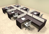 Six Person L Shaped Divider Office Workstation Desk Set, #OT-SUL-SP51