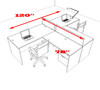 Two Person L Shaped Divider Office Workstation Desk Set, #OT-SUL-SP56