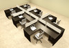 Six Person L Shaped Divider Office Workstation Desk Set, #OT-SUL-SP64