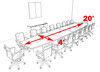 Modern Boat Shaped 20' Feet Conference Table, #OF-CON-C127