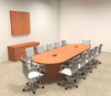 Modern Racetrack Cube Leg 12' Feet Conference Table, #OF-CON-CQ12