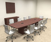Modern Boat Shaped Cube Leg 12' Feet Conference Table, #OF-CON-CQ27