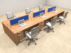 Six Person Modern Blue Divider Office Workstation Desk Set, #OT-SUL-FPB21