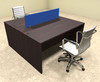 Two Person Modern Blue Divider Office Workstation Desk Set, #OT-SUL-FPB3