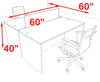 Two Person Modern Blue Divider Office Workstation Desk Set, #OT-SUL-FPB3