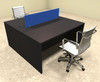 Two Person Modern Blue Divider Office Workstation Desk Set, #OT-SUL-FPB4