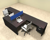 Two Person Blue Divider Office Workstation Desk Set, #OT-SUL-FPB40