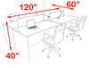 Four Person Modern Blue Divider Office Workstation Desk Set, #OT-SUL-FPB7