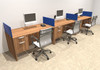 Three Person Blue Divider Office Workstation Desk Set, #OT-SUL-SPB25