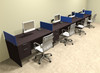 Four Person Blue Divider Office Workstation Desk Set, #OT-SUL-SPB31