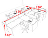 Four Person Blue Divider Office Workstation Desk Set, #OT-SUL-SPB46