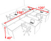 Four Person Blue Divider Office Workstation Desk Set, #OT-SUL-SPB48