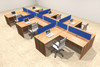 Six Person Blue Divider Office Workstation Desk Set, #OT-SUL-SPB49